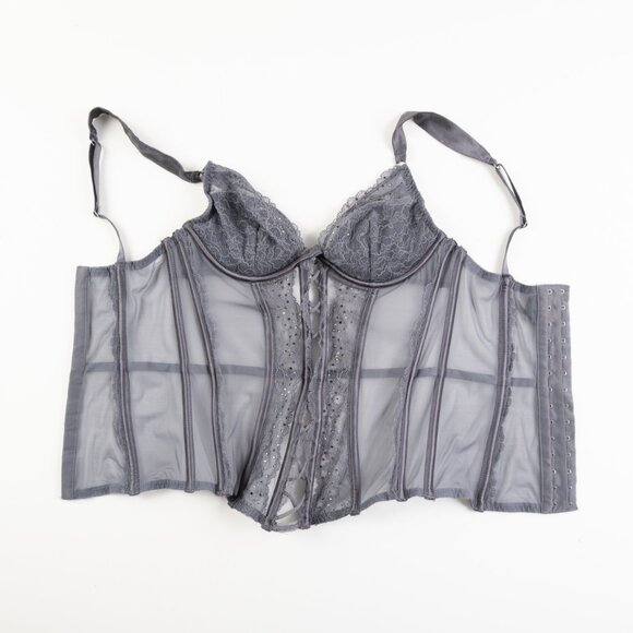 VICTORIA'S SECRET grey corset lingerie size 34B - Picture 8 of 11